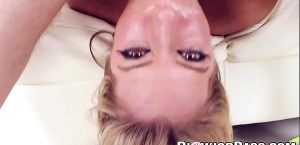  Cum eating blonde Candice Dare destroyed by sloppy blowjob